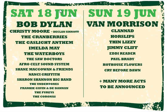 Tickets Biglietti Bob Dylan, Van Morrison, Cranberries
