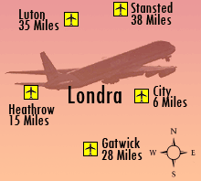 Distanze tra gli aereoporti di Londra e la citt�