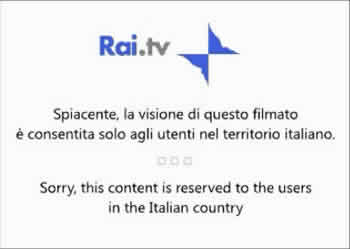 Spiacente,  la visione di questo filmato &egrave; consentita solo agli utenti nel territorio italiano