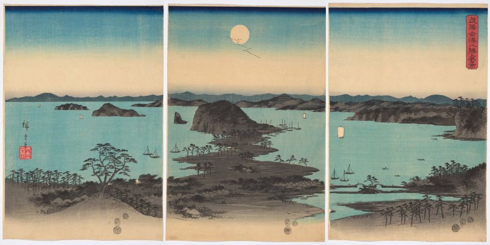 Evening View of the Eight Scenic Spots of Kanazawa in Musashi Province,1857 By Utagawa Hiroshige