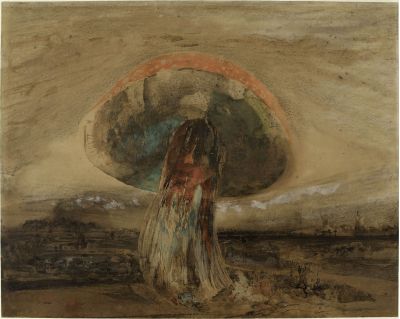 Victor Hugo, Mushroom, 1850. Pen, brown ink and wash, charcoal, crayon, green, red and white gouache on paper, 47.4 x 60.8 cm. Maisons de Victor Hugo, Paris / Guernsey. Photo: CCØ Paris Musées / Maisons de Victor Hugo