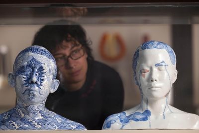 Ah Xian China China Bust no. 4 porcelain sculpture in the Rising Voices exhibition at the V&A London