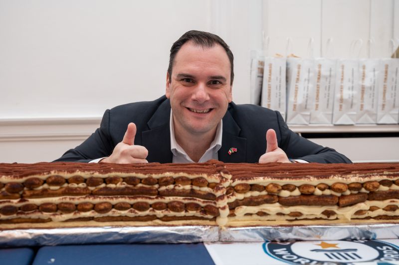 Mirko Ricci, promotore del Tiramisù più lungo del mondo Londra 2026