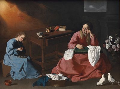Francisco de Zurbarán,
Christ and the Virgin in the House at Nazareth, about 1640.