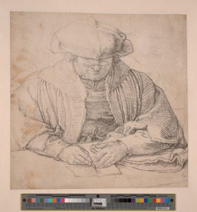 An old man drawing, Lucas van Leyden, 1512 (c.)