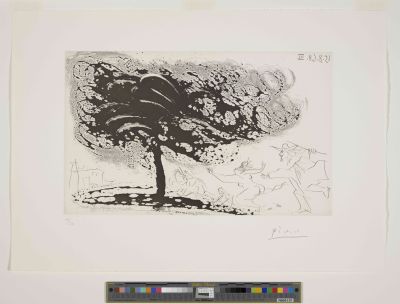 Tree in the storm, with flight towards a
church, 15 August 1968
© Succession Picasso/DACS, London 2024.