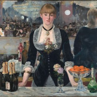 Credits: Staircase at the Courtauld Gallery (Photograph by Mike Peel); A Bar at the Folies-Bergère (1882) by Édouard Manet