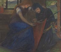 Elizabeth Eleanor Siddal
Lady Affixing Pennant to a Knight's Spear 1856 
© Tate