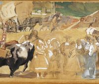 Key 251: Joaquín Sorolla y Bastida, The Provinces of Spain: Castile (sketch), 1912-13 Gouache on kraft paper, 107 x 771 cm On loan from The Hispanic Society of America, New York, NY