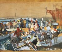 Key 248: Joaquín Sorolla y Bastida, The Provinces of Spain: Castile (sketch), 1912-13 Gouache on kraft paper, 107 x 771 cm On loan from The Hispanic Society of America, New York, NY