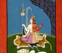 Ardhanarishvara, ‘lord who is half 
woman’, Shiva and Parvati 
combined in one deity, about 1790-
1810
