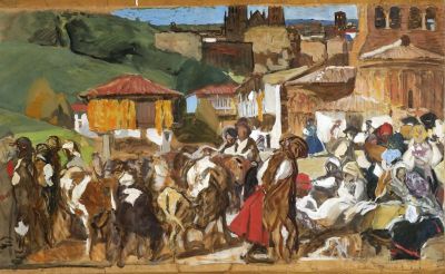 Key 249: Joaquín Sorolla y Bastida, The Provinces of Spain: Castile (sketch), 1912-13 Gouache on kraft paper, 107 x 771 cm On loan from The Hispanic Society of America, New York, NY
