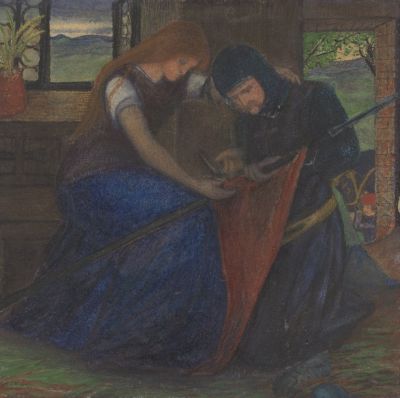 Elizabeth Eleanor Siddal
Lady Affixing Pennant to a Knight's Spear 1856
© Tate