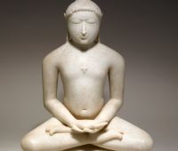 Seated Jain enlightened teacher 
meditating, about 1150-1200