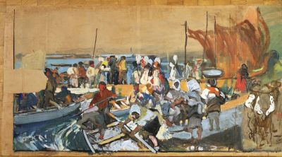 Key 248: Joaquín Sorolla y Bastida, The Provinces of Spain: Castile (sketch), 1912-13 Gouache on kraft paper, 107 x 771 cm On loan from The Hispanic Society of America, New York, NY